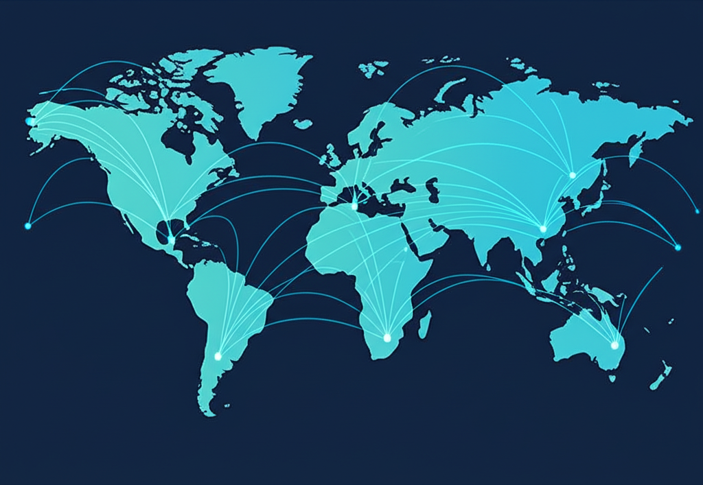 Global connectivity world map